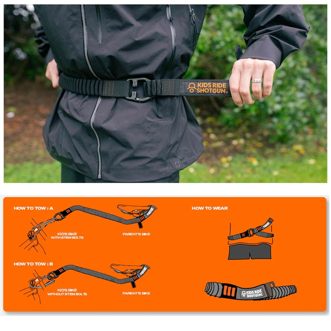 Frânghia tractare bicicletă Quick Fit negru