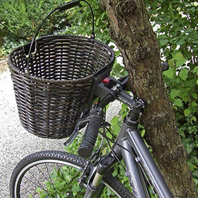 STRUCTURA OVAL coș ghidon din răchită maro