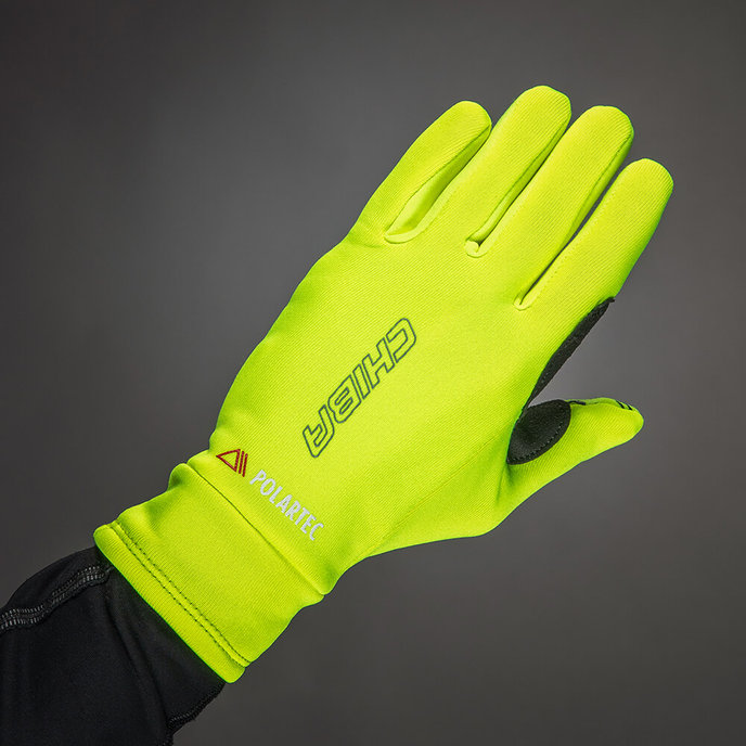 Mănuși de iarnă ciclism pentru copii Kids Polartec Reflex galben Neon