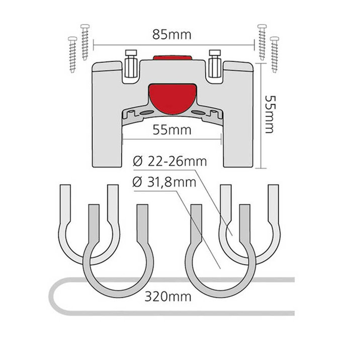 Adaptor ghidon Ø 22-26 mm/31,8 mm