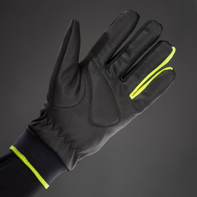 Mănuși de iarnă ciclism pentru copii Kids Waterproof negru/galben neon