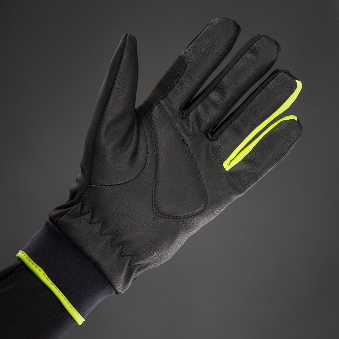 Mănuși de iarnă ciclism pentru copii Kids Waterproof negru/galben neon