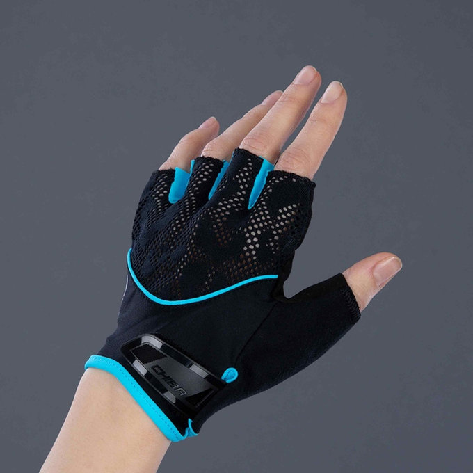 Mănuși ciclism damă Lady Gel M negru/turcoaz