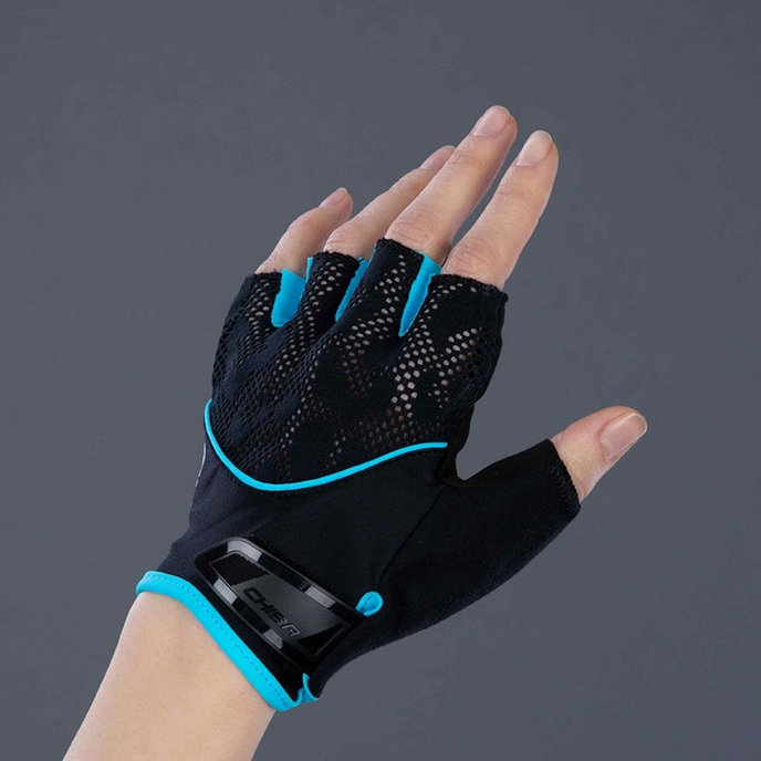 Mănuși ciclism damă Lady Gel M negru/turcoaz