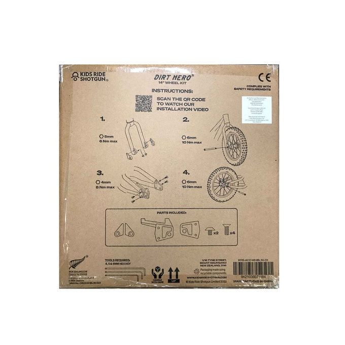 Roți 14" kit pentru bicicletă fără pedale Dirt Hero