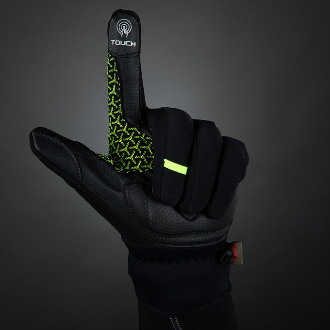 Mănuși de ciclism de iarnă pentru adulți Express+ negre/neon