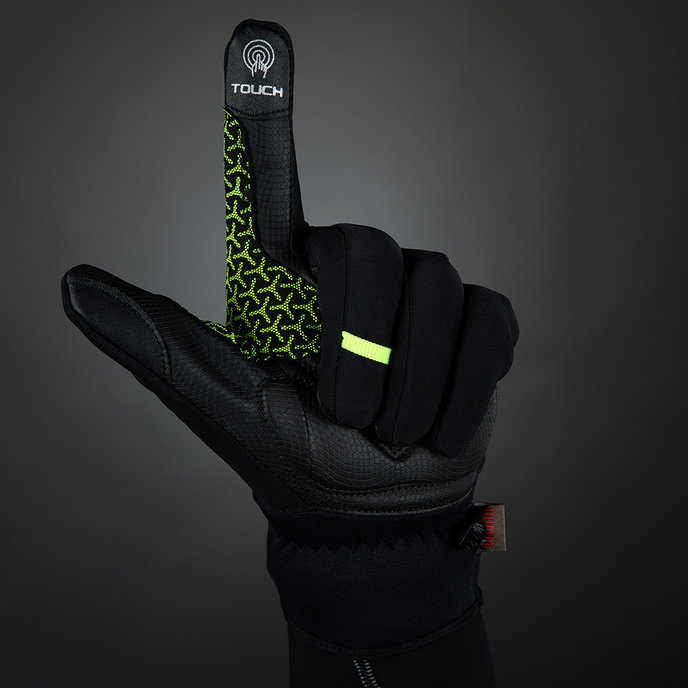 Mănuși de ciclism de iarnă pentru adulți Express+ negre/neon