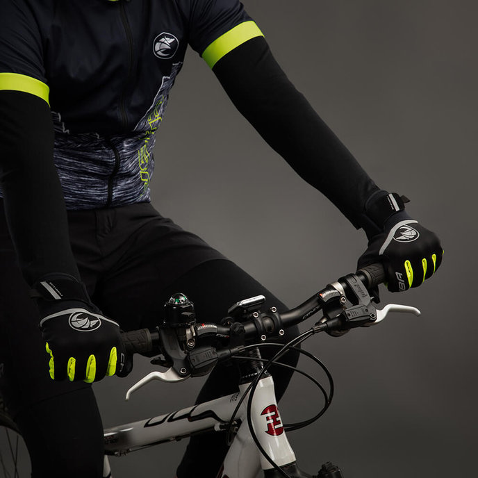 Mănuși de iarnă ciclism pentru adulți Phantom negru/galben neon