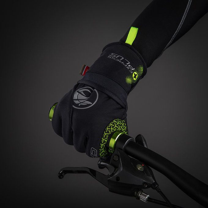 Mănuși de ciclism de iarnă pentru adulți Express+ negre/neon