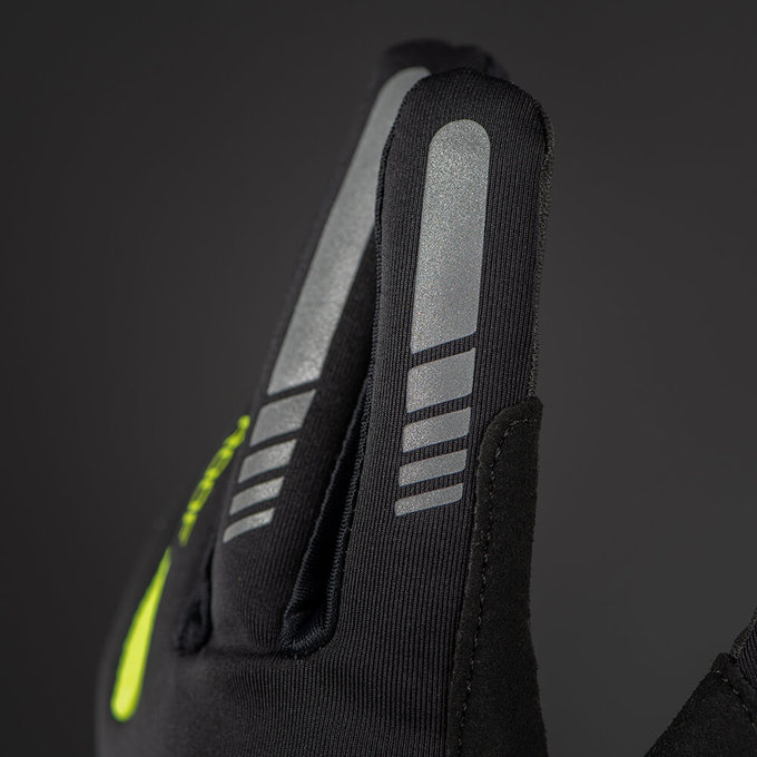 Mănuși de iarnă ciclism pentru copii Kids Waterproof negru/galben neon