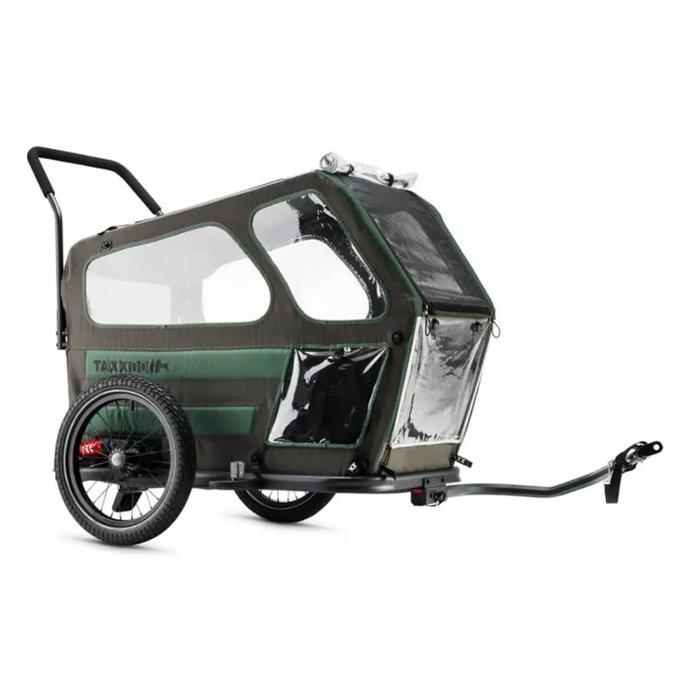 TaXXI Remorcă de bicicletă pentru căini L gri închis/verde închis
