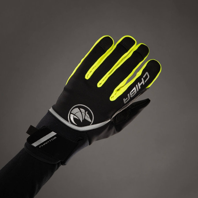 Mănuși de iarnă ciclism pentru adulți Phantom negru/galben neon