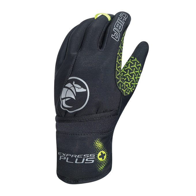 Mănuși de ciclism de iarnă pentru adulți Express+ negre/neon