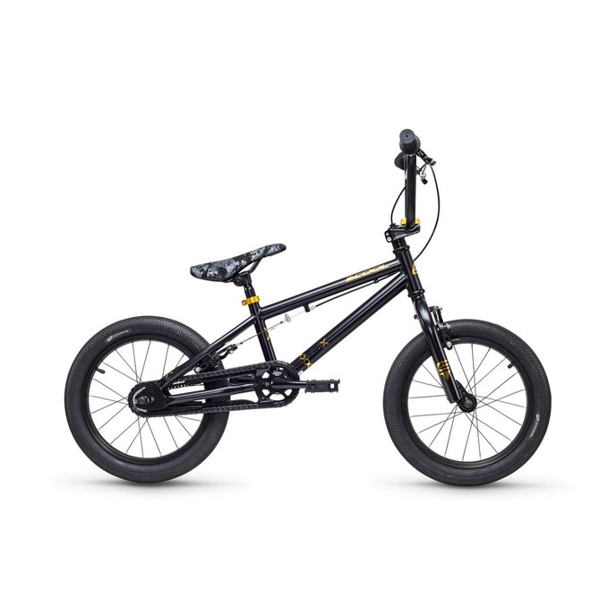 XtriX mini 16 Bicicletă BMX pentru copii negru/auriu 