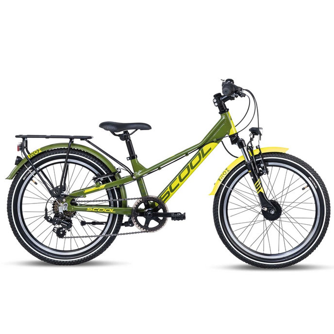 S'COOL Bicicletă copii troX EVO verde/galben