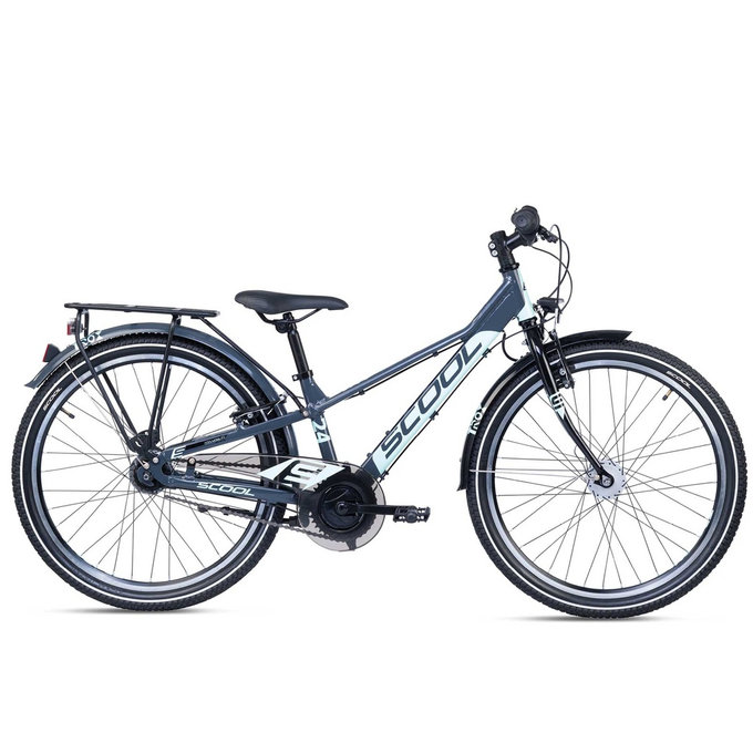 S'COOL Bicicletă copii troX EVO 7s antarcit/turcuoaz